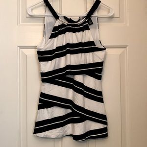 WHBM Black & White Halter with Gold Detail Size XS